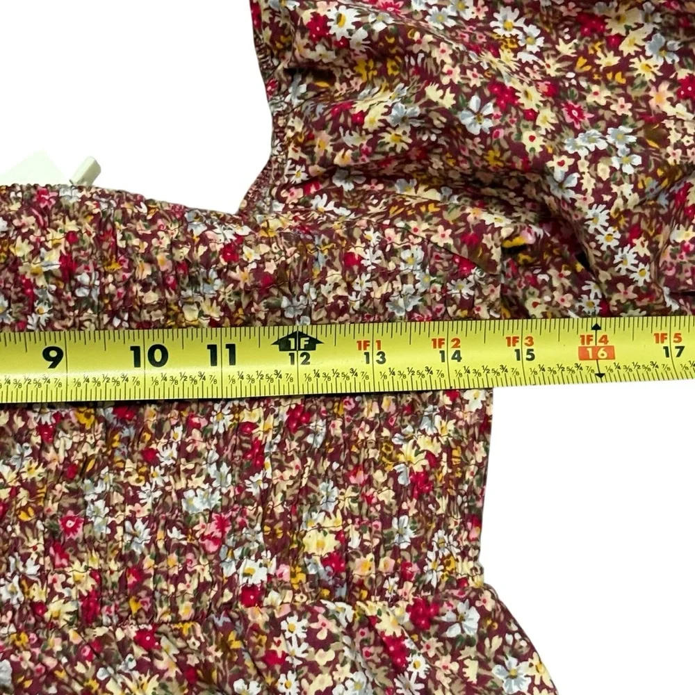 Sim & Sam Cropped Floral Halter Women Size Medium Balloon Sleeve Top NWT - Picture 8 of 9
